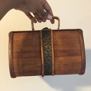 Vintage Bamboo Wooden Handbag
